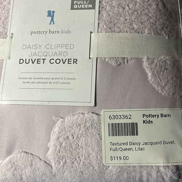 Pottery Barn Textured Daisy Jacquard Duvet Cover Lilac Full/Queen - Picture 3 of 3
